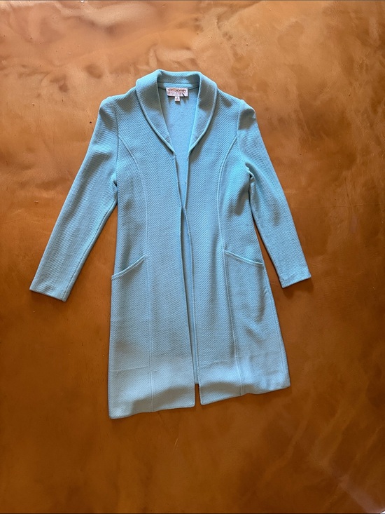 St. John Collection Sweaters - St. John Collection gorgeous Tiffany Blue Long Open-Front Cardigan.